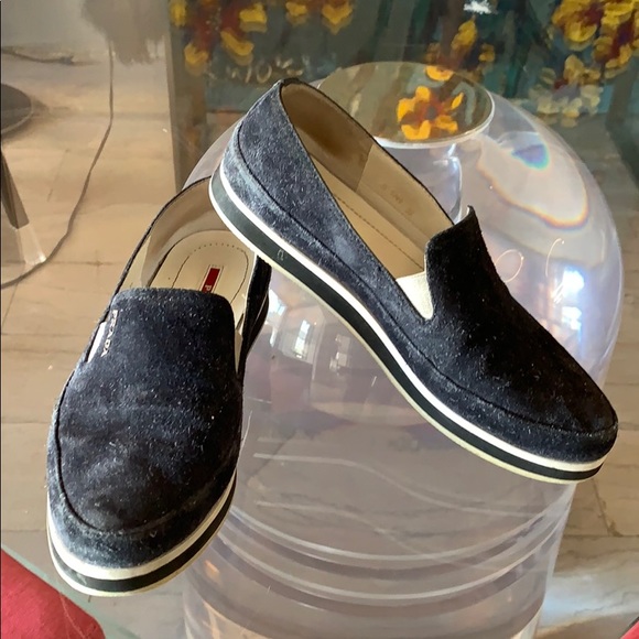 Black Suede Loafers/Flats by Prada size 35 - Picture 2 of 8